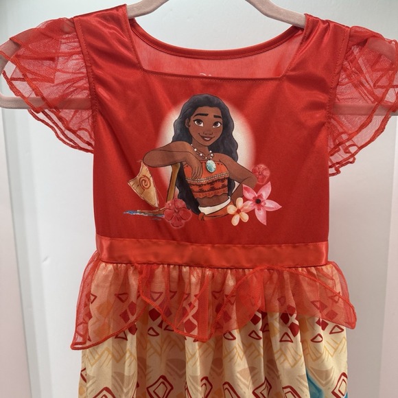 Disney Princess Moana Fantasy Costume Nightgown Gown Pajamas New Girl 8 - Picture 2 of 5